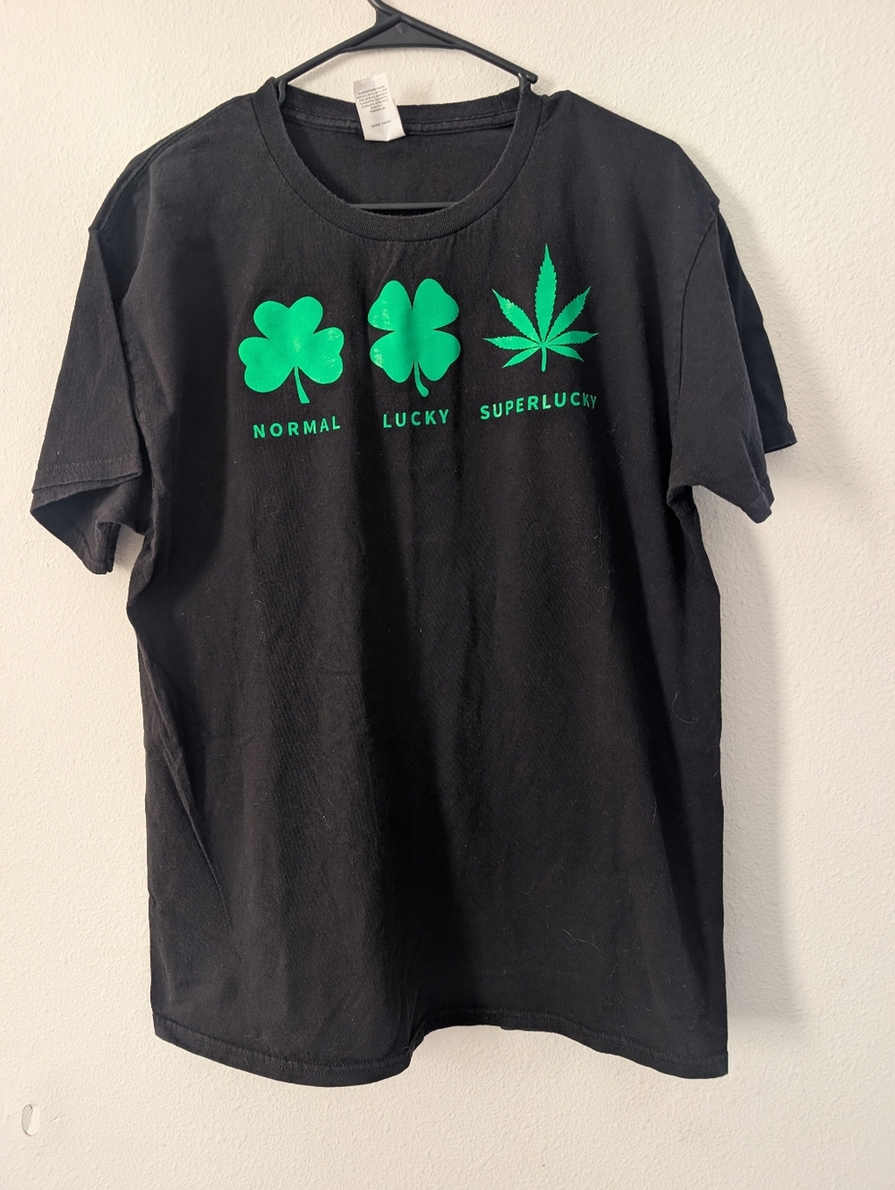 Hanes Black Tee with Red Logo Tag